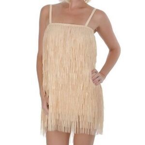 NWT Pin-Up Stars Women’s Beige Fringe Mini Dress – US S | MSRP $189